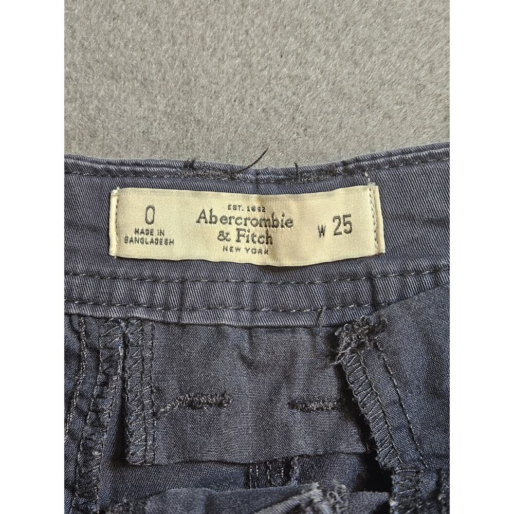 Abercrombie & Fitch Shorts Women's Size 0 Blue A&F High Rise Chino Cuffed Shorts - Picture 2 of 5